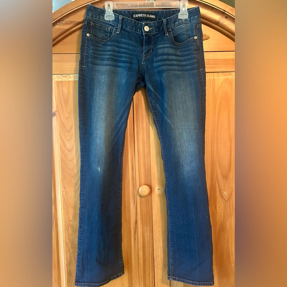 Express Women's Straight Leg Blue Jeans